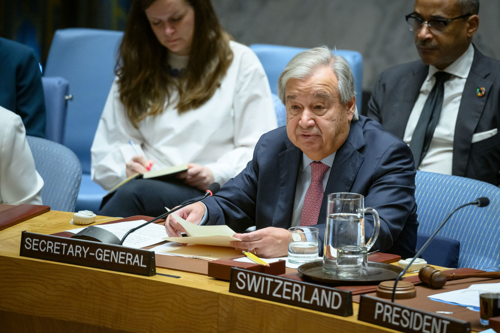 El Secretario General António Guterres interviene en la reunión del Consejo de Seguridad sobre la situación en Oriente Medio.
